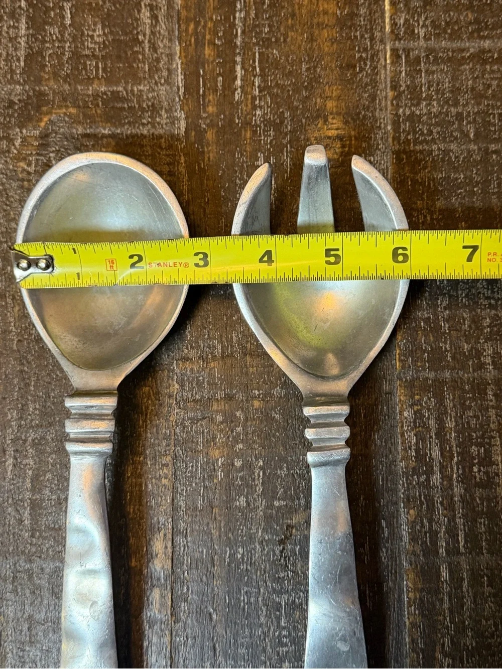 MCM Vintage Indian Metal Salad Servers – Spoon & Fork Serving Set